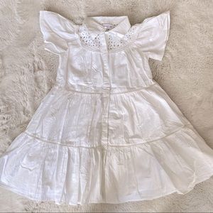 Zara girls white ruffle dress